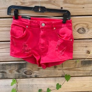 Divided H&M Juniors Red Ripped Shorts NWT Size 6